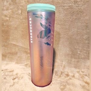 NWOT Starbucks 16oz Iridescent Soft Touch Mermaid Turn Lid Cup Tumbler